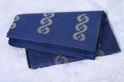 Silk nevy blue tussar silk saree for weddings and festive occasions
