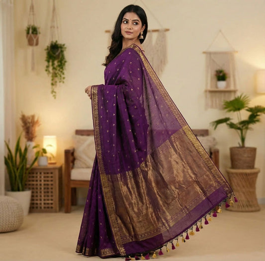 Soft pure cotton saree for women breathable daily wear