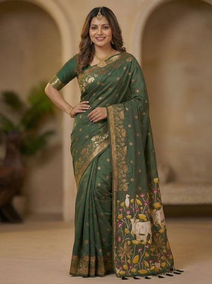 Traditional Tana silk saree for women classic design