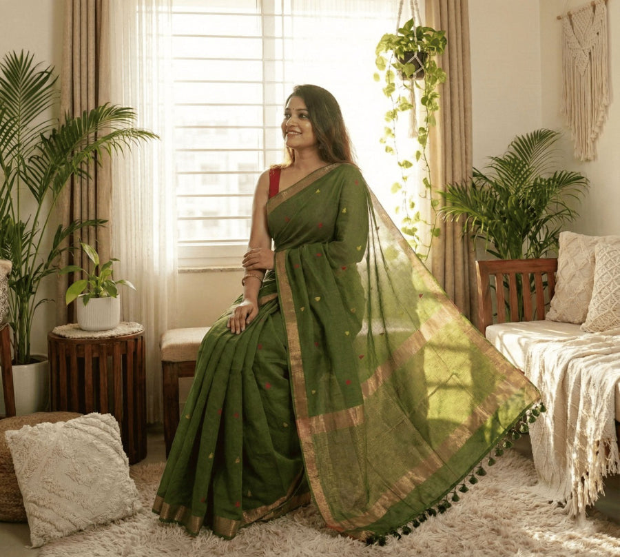 Trendy soft cotton saree for women casual wear