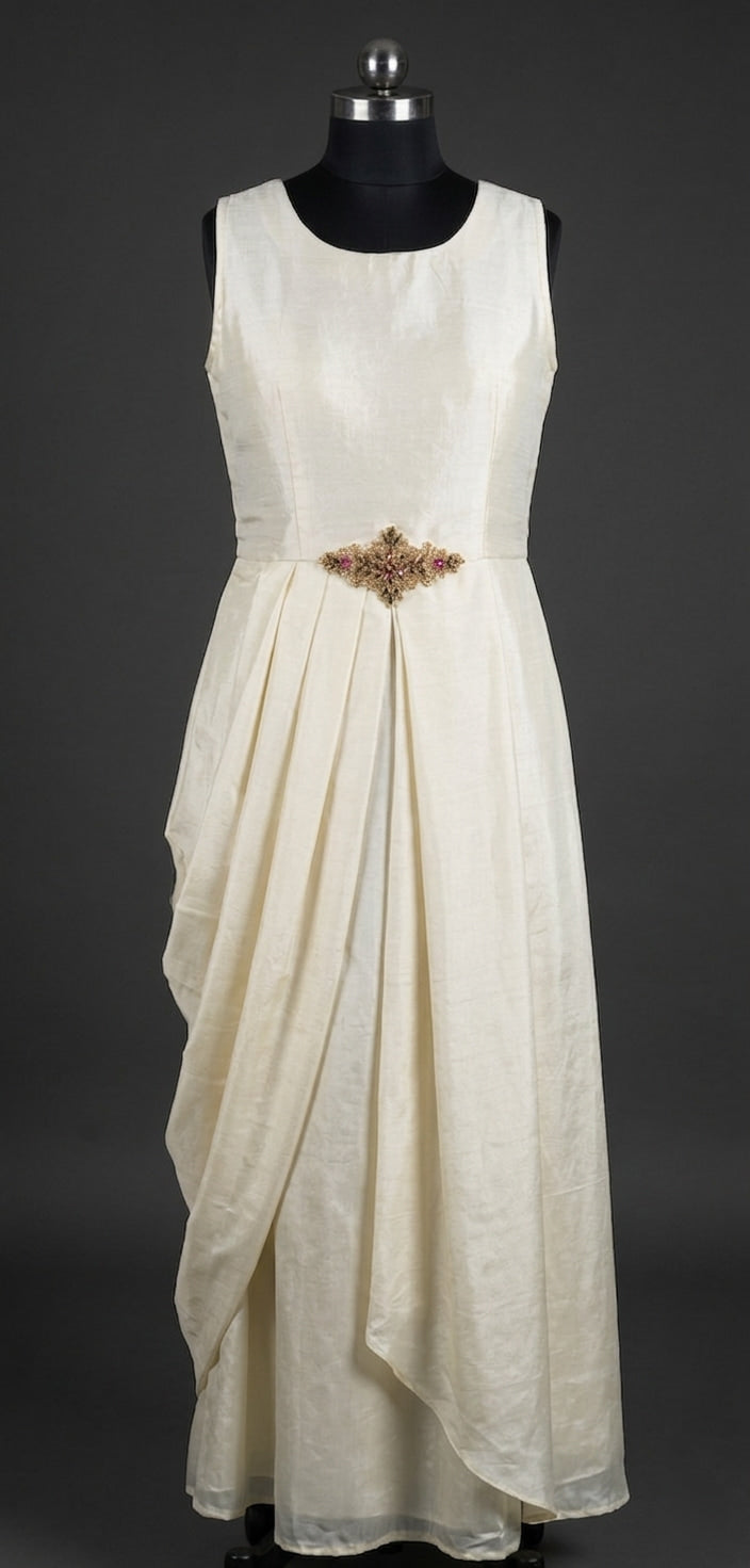 Wedding wear ivory gown with statement jacket