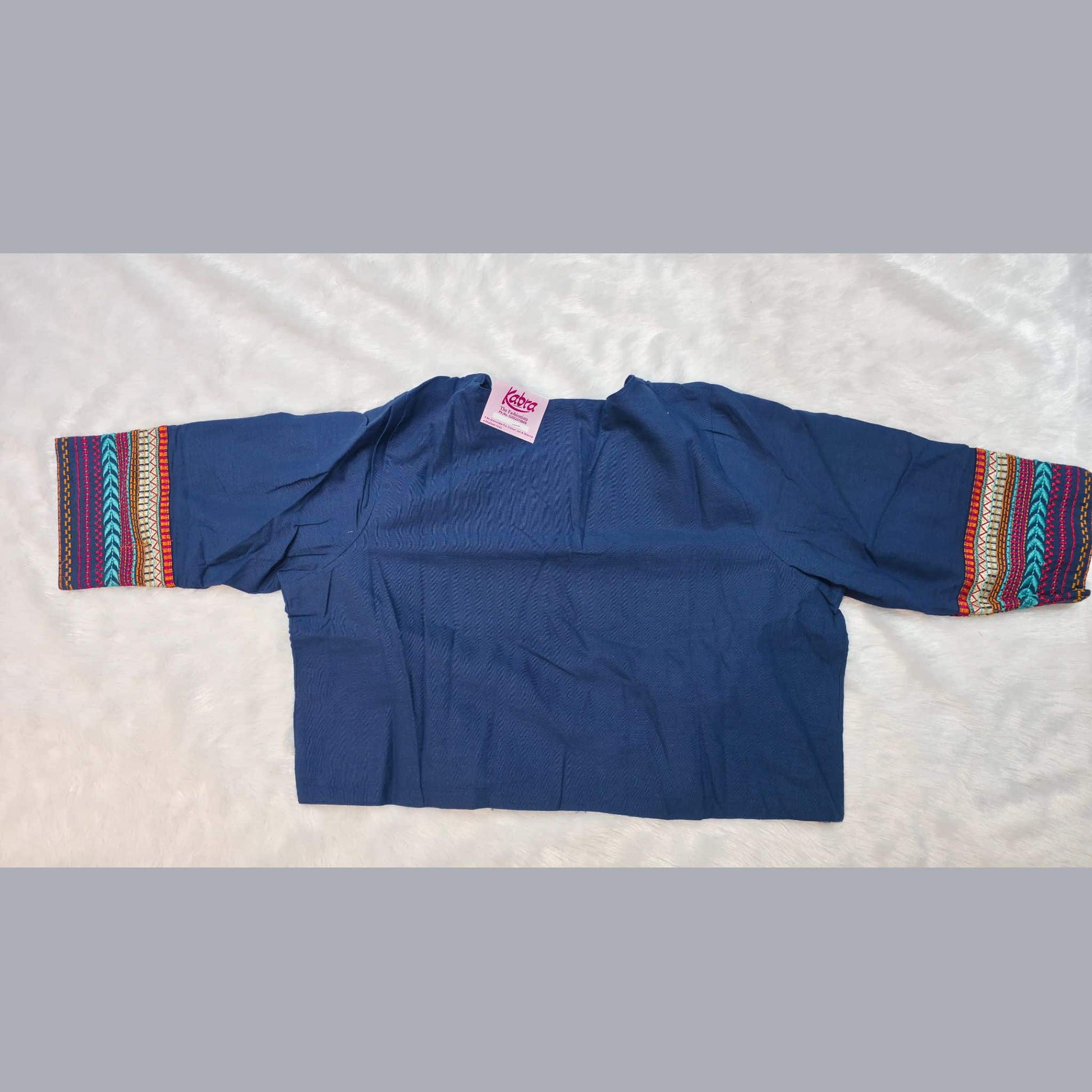 Traditional Gujarati Banjara embroidered navy blue koti for festive wear