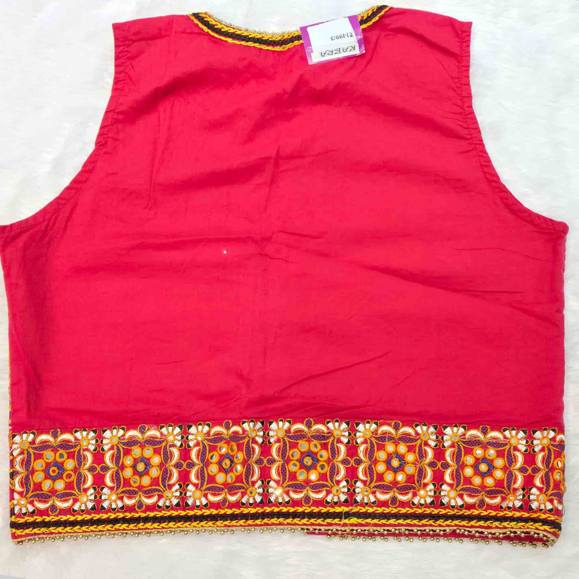 Handcrafted pink festive shrug with Banjara embroidery