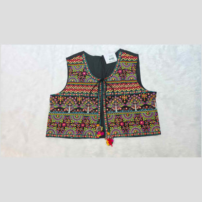 Black mirror work jacket for Navratri and Garba wear